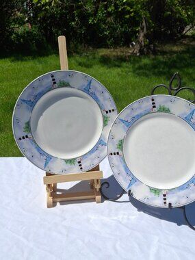 Vintage Lighthouse Dinner Plates Thomson Pottery Coastal Kitchen Decor 4 Plates